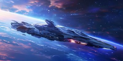 科幻美剧宇宙飞船外景，星空背景与未来感设计，91美剧网科幻类2026新番